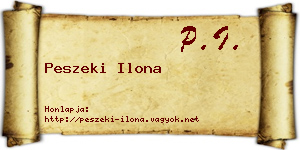 Peszeki Ilona névjegykártya